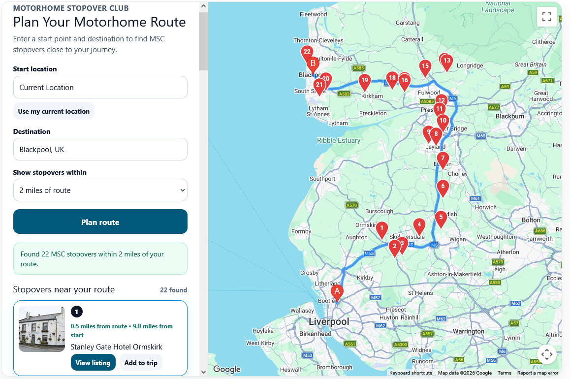 Motorhome Pub Stopovers UK | Pubs With Overnight Motorhome Parking