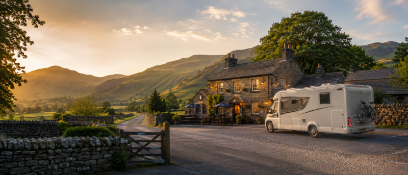 Motorhome stopovers Cumbria at a local country pub.