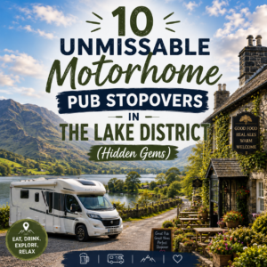 Motorhome Parked outside a pub in The Lake District
